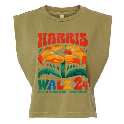 Kamala Harris Tim Walz 2024 Peace Lgbt Harris Walz Waltz Garment-Dyed Women's Muscle Tee