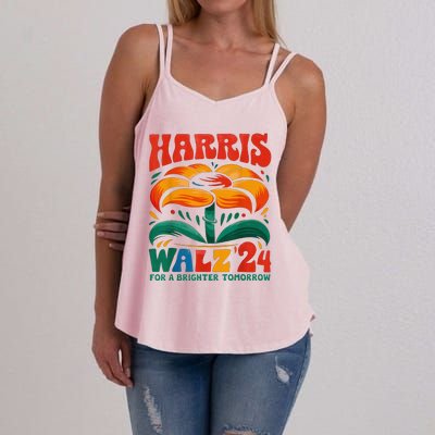 Kamala Harris Tim Walz 2024 Peace Lgbt Harris Walz Waltz Women's Strappy Tank