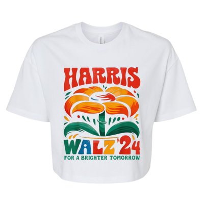 Kamala Harris Tim Walz 2024 Peace Lgbt Harris Walz Waltz Bella+Canvas Jersey Crop Tee