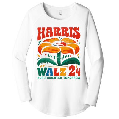 Kamala Harris Tim Walz 2024 Peace Lgbt Harris Walz Waltz Women's Perfect Tri Tunic Long Sleeve Shirt