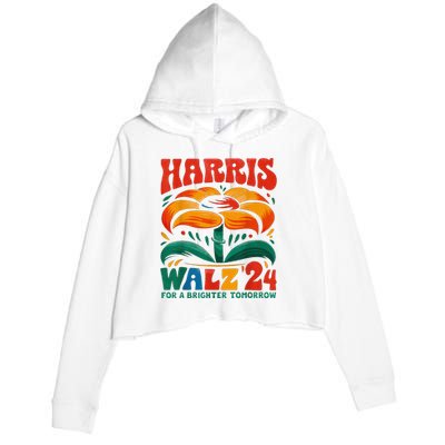 Kamala Harris Tim Walz 2024 Peace Lgbt Harris Walz Waltz Crop Fleece Hoodie