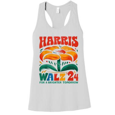 Kamala Harris Tim Walz 2024 Peace Lgbt Harris Walz Waltz Women's Racerback Tank