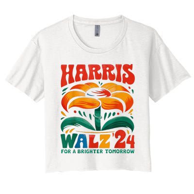 Kamala Harris Tim Walz 2024 Peace Lgbt Harris Walz Waltz Women's Crop Top Tee