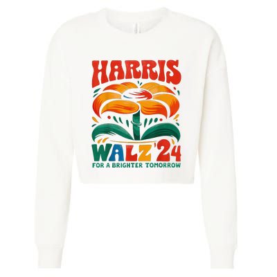 Kamala Harris Tim Walz 2024 Peace Lgbt Harris Walz Waltz Cropped Pullover Crew