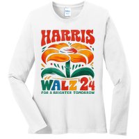 Kamala Harris Tim Walz 2024 Peace Lgbt Harris Walz Waltz Ladies Long Sleeve Shirt