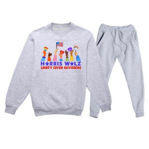 Kamala Harris Tim Walz Walz Boho Aesthetic Premium Crewneck Sweatsuit Set