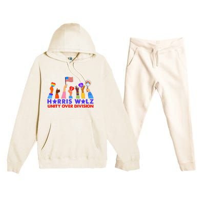 Kamala Harris Tim Walz Walz Boho Aesthetic Premium Hooded Sweatsuit Set