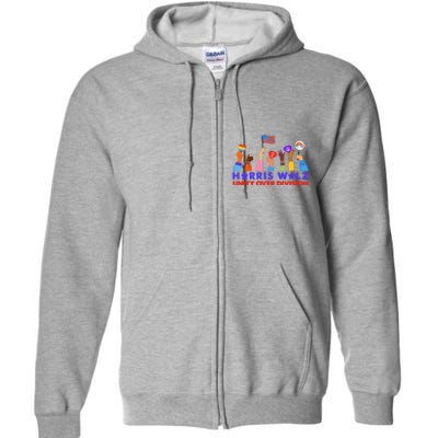 Kamala Harris Tim Walz Walz Boho Aesthetic Full Zip Hoodie