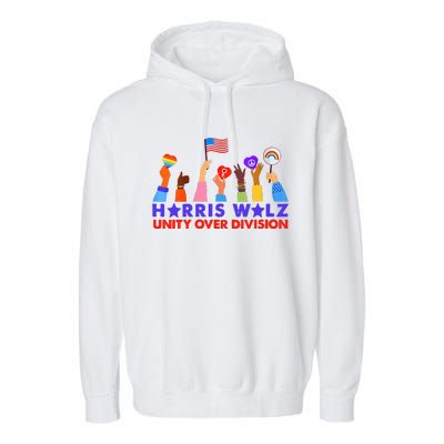 Kamala Harris Tim Walz Walz Boho Aesthetic Garment-Dyed Fleece Hoodie