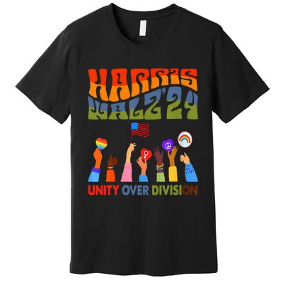 Kamala Harris Tim Walz Waltz Boho Aesthetic Premium T-Shirt