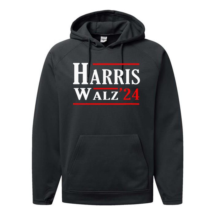 Kamala Harris Tim Walz 2024 Election Harris Walz 2024 Performance Fleece Hoodie