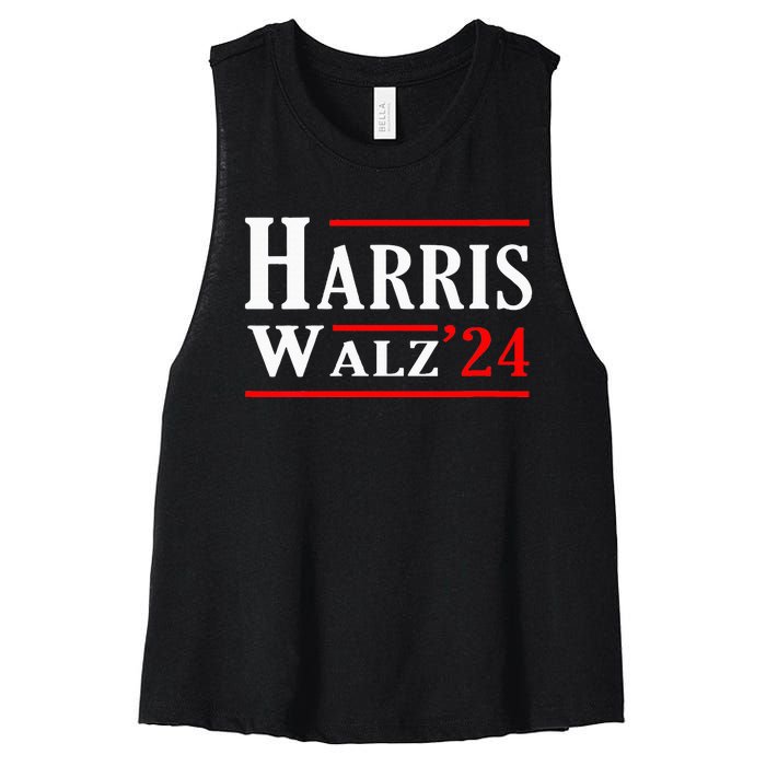 Kamala Harris Tim Walz 2024 Election Harris Walz 2024 Women's Racerback Cropped Tank