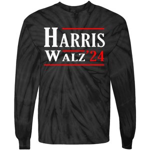 Kamala Harris Tim Walz 2024 Election Harris Walz 2024 Tie-Dye Long Sleeve Shirt