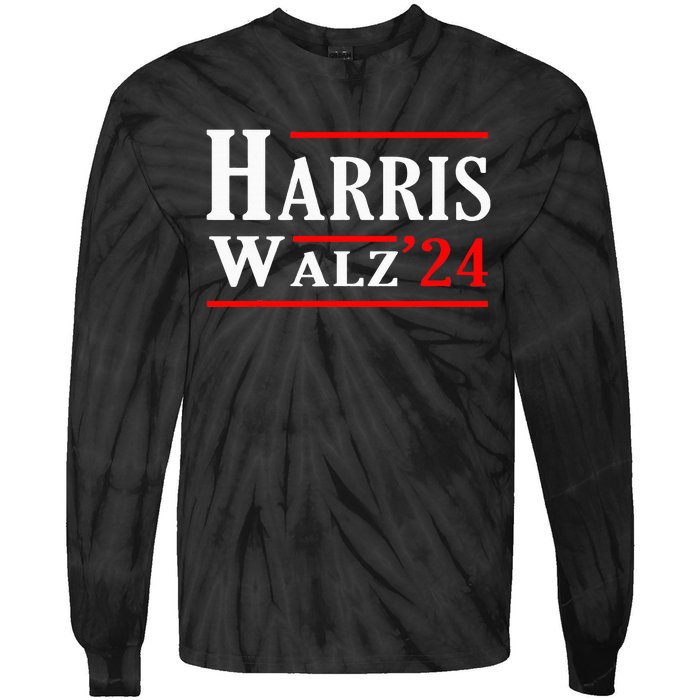 Kamala Harris Tim Walz Waltz 2024 Tie-Dye Long Sleeve Shirt