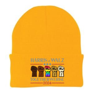 Kamala Harris Tim Walz 2024 Election Lgbt Knit Cap Winter Beanie