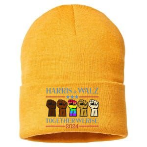 Kamala Harris Tim Walz 2024 Election Lgbt Sustainable Knit Beanie