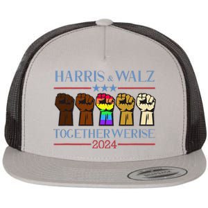 Kamala Harris Tim Walz 2024 Election Lgbt Flat Bill Trucker Hat