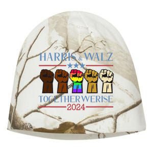 Kamala Harris Tim Walz 2024 Election Lgbt Kati - Camo Knit Beanie