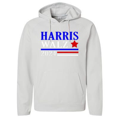 Kamala Harris Tim Walz Waltz 2024 Election Democrat Usa 2024 Performance Fleece Hoodie