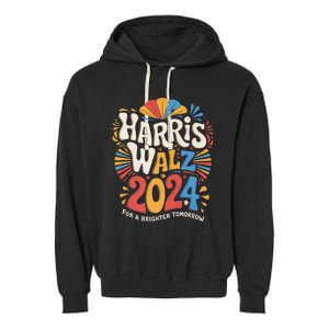 Kamala Harris Tim Waltz Campaign Harris Walz 2024 Election Garment-Dyed Fleece Hoodie