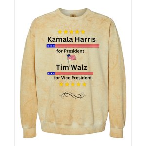 Kamala Harris Tim Walz For President And Vice President Vote Colorblast Crewneck Sweatshirt