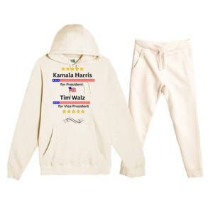 Kamala Harris Tim Walz For President And Vice President Vote Premium Hooded Sweatsuit Set