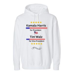 Kamala Harris Tim Walz For President And Vice President Vote Garment-Dyed Fleece Hoodie