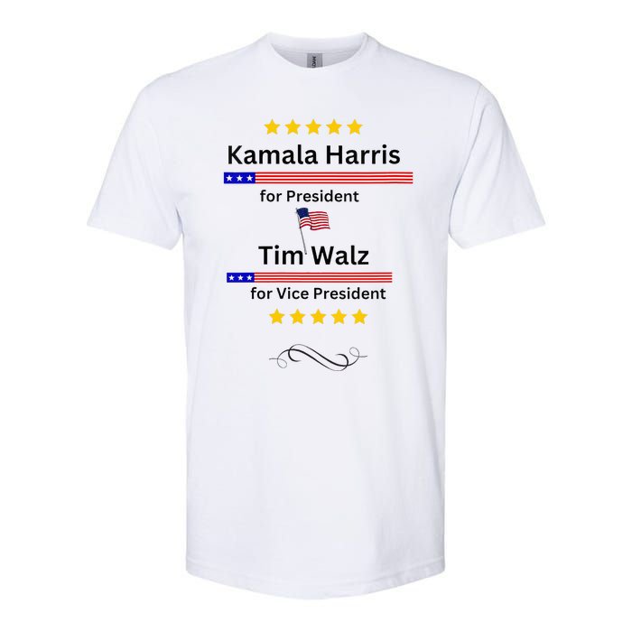 Kamala Harris Tim Walz For President And Vice President Vote Softstyle CVC T-Shirt