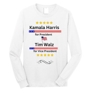 Kamala Harris Tim Walz For President And Vice President Vote Long Sleeve Shirt