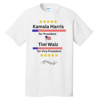 Kamala Harris Tim Walz For President And Vice President Vote Tall T-Shirt