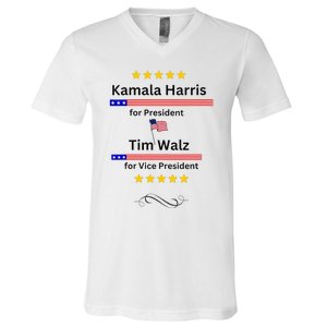 Kamala Harris Tim Walz For President And Vice President Vote V-Neck T-Shirt