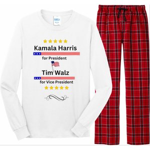 Kamala Harris Tim Walz For President And Vice President Vote Long Sleeve Pajama Set