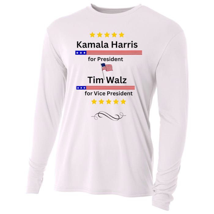 Kamala Harris Tim Walz For President And Vice President Vote Cooling Performance Long Sleeve Crew