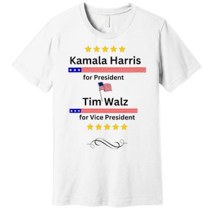 Kamala Harris Tim Walz For President And Vice President Vote Premium T-Shirt