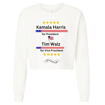 Kamala Harris Tim Walz For President And Vice President Vote Cropped Pullover Crew