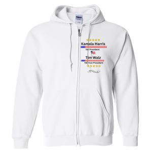 Kamala Harris Tim Walz For President And Vice President Vote Full Zip Hoodie