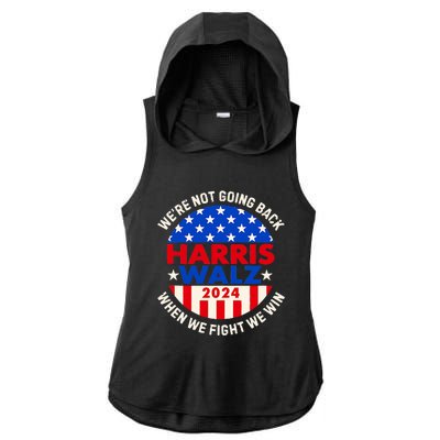 Kamala Harris Tim Walz 2024 When We Fight We Win Ladies PosiCharge Tri-Blend Wicking Draft Hoodie Tank