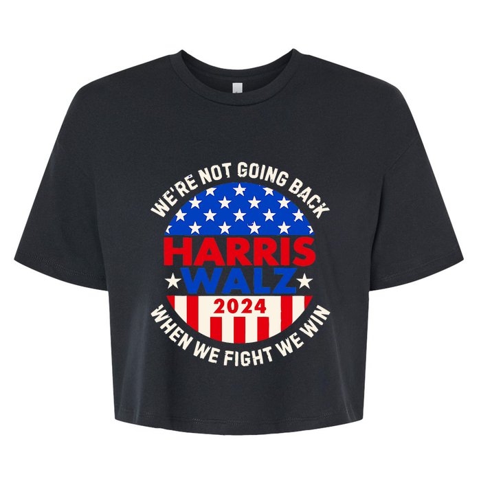 Kamala Harris Tim Walz 2024 When We Fight We Win Bella+Canvas Jersey Crop Tee