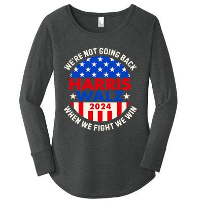 Kamala Harris Tim Walz 2024 When We Fight We Win Women's Perfect Tri Tunic Long Sleeve Shirt