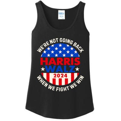 Kamala Harris Tim Walz 2024 When We Fight We Win Ladies Essential Tank