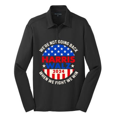 Kamala Harris Tim Walz 2024 When We Fight We Win Silk Touch Performance Long Sleeve Polo