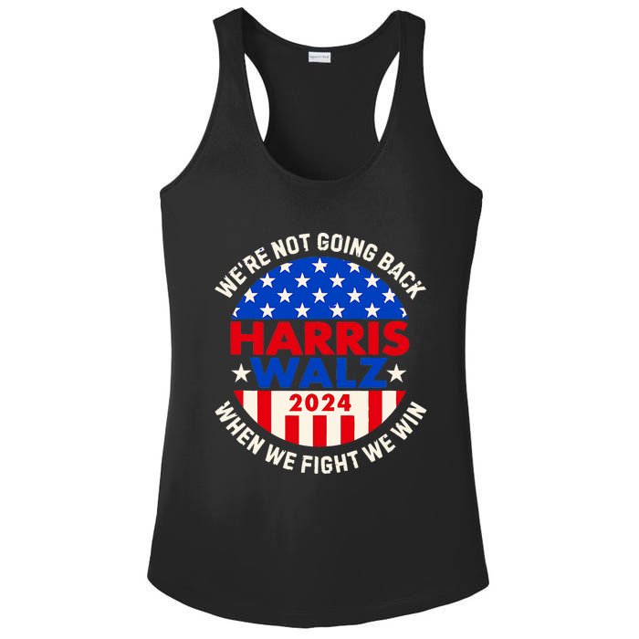 Kamala Harris Tim Walz 2024 When We Fight We Win Ladies PosiCharge Competitor Racerback Tank