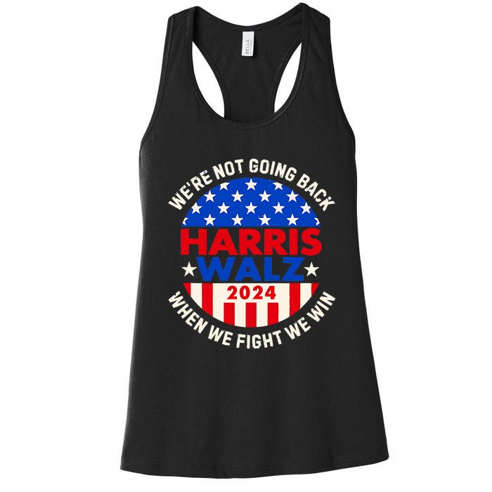 Kamala Harris Tim Walz 2024 When We Fight We Win Women's Racerback Tank