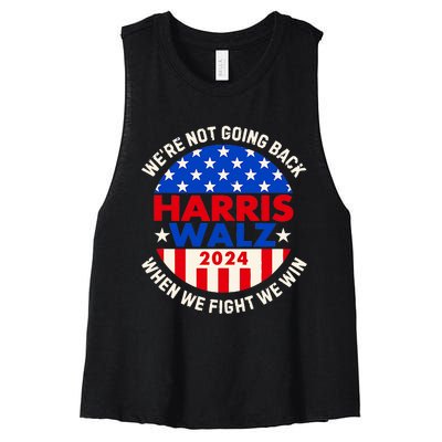 Kamala Harris Tim Walz 2024 When We Fight We Win Women's Racerback Cropped Tank