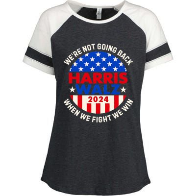 Kamala Harris Tim Walz 2024 When We Fight We Win Enza Ladies Jersey Colorblock Tee