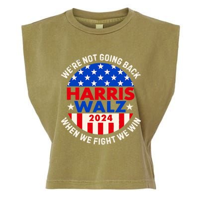 Kamala Harris Tim Walz 2024 When We Fight We Win Garment-Dyed Women's Muscle Tee