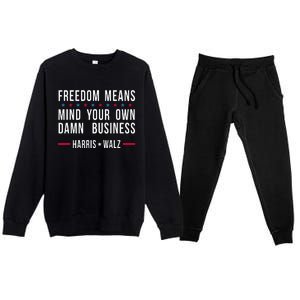 Kamala Harris Tim Walz For President And Vice President Premium Crewneck Sweatsuit Set