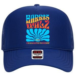 Kamala Harris Tim Walz Waltz High Crown Mesh Back Trucker Hat