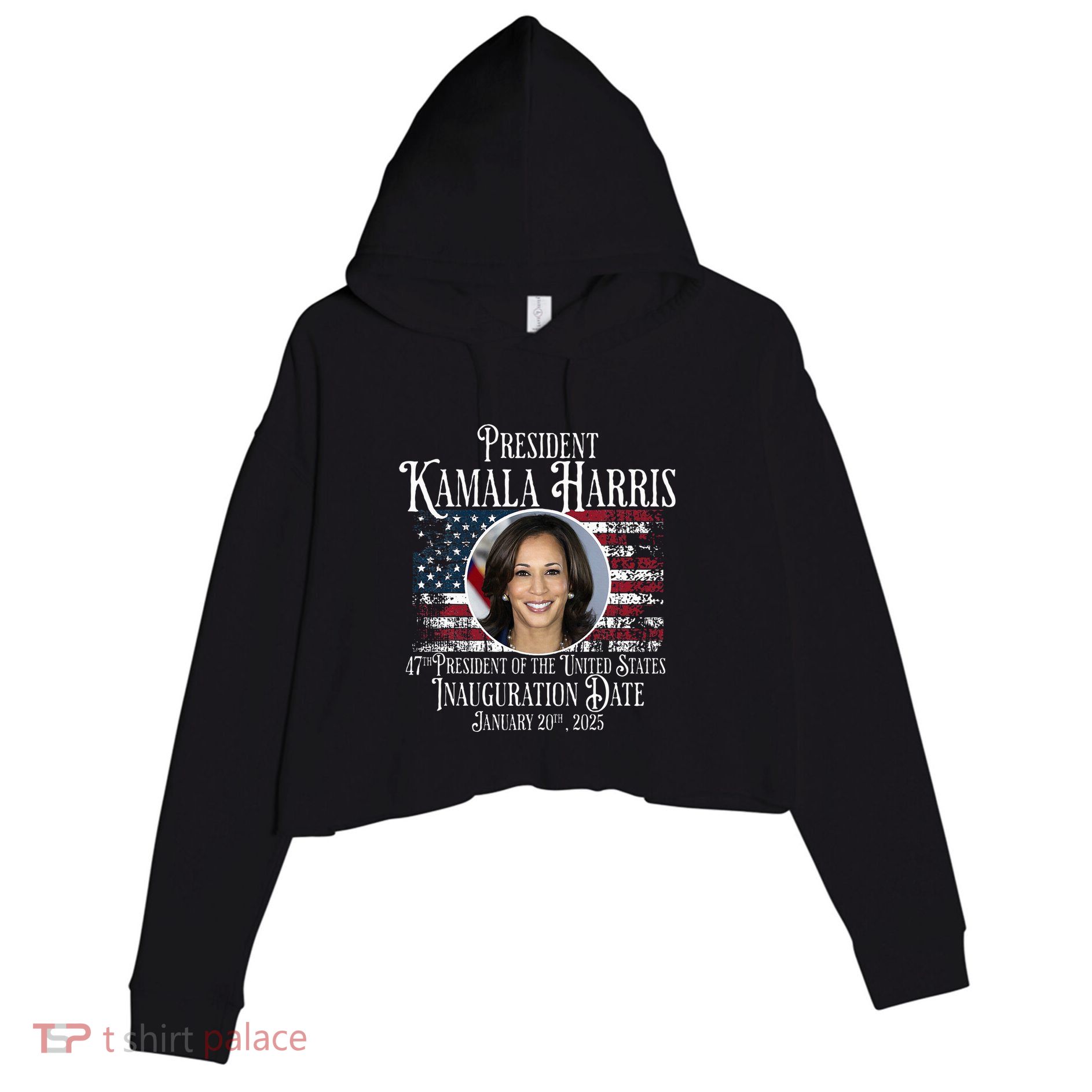 Kamala Harris Tim Walz Inauguration 2025 Victory Memorabilia Crop Fleece Hoodie