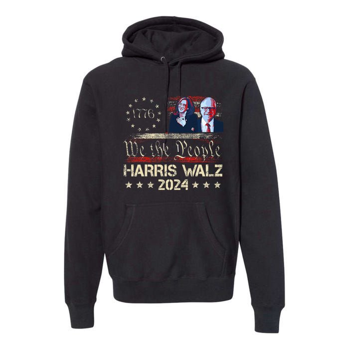 Kamala Harris Tim Walz Waltz Premium Hoodie